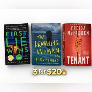 The Tenant + First Lie Wins + The Drowning Woman thriller mystery books